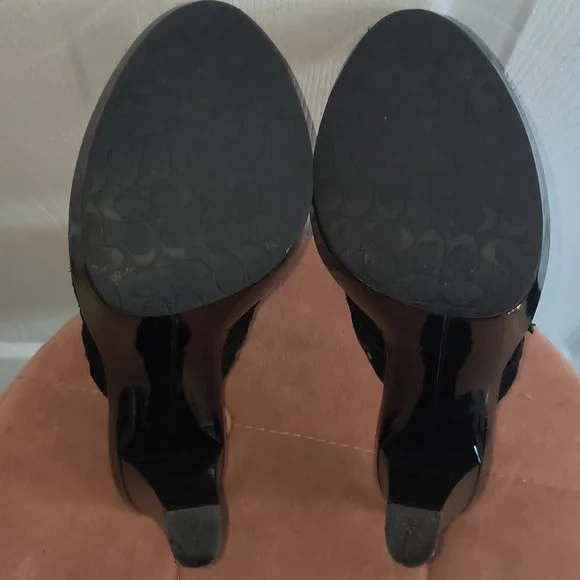 Coach Jodey Signature Black Suede Leather Mule Size 8 - Picture 9 of 9